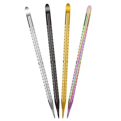 Dual End Stainless Steel Cuticle Pusher - Beveled & Needle Head