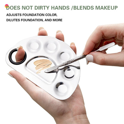 Customized Stainless Steel Makeup Mixing Palette & Spatula Kit - Artist Palette