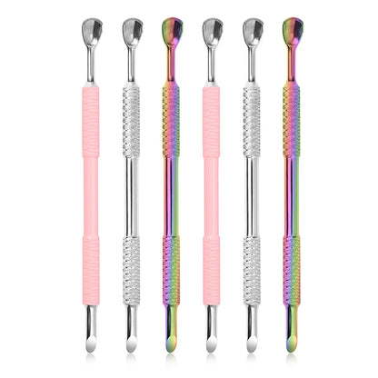 Dual End Stainless Steel Cuticle Pusher - Horseshoe (U-shaped) & Beveled Head