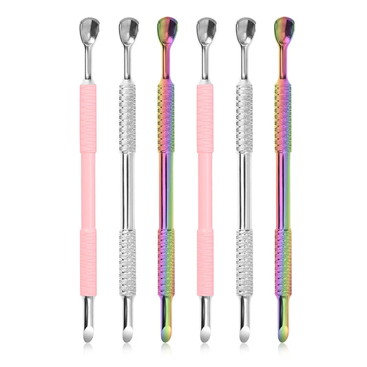 Dual End Stainless Steel Cuticle Pusher - Horseshoe (U-shaped) & Beveled Head