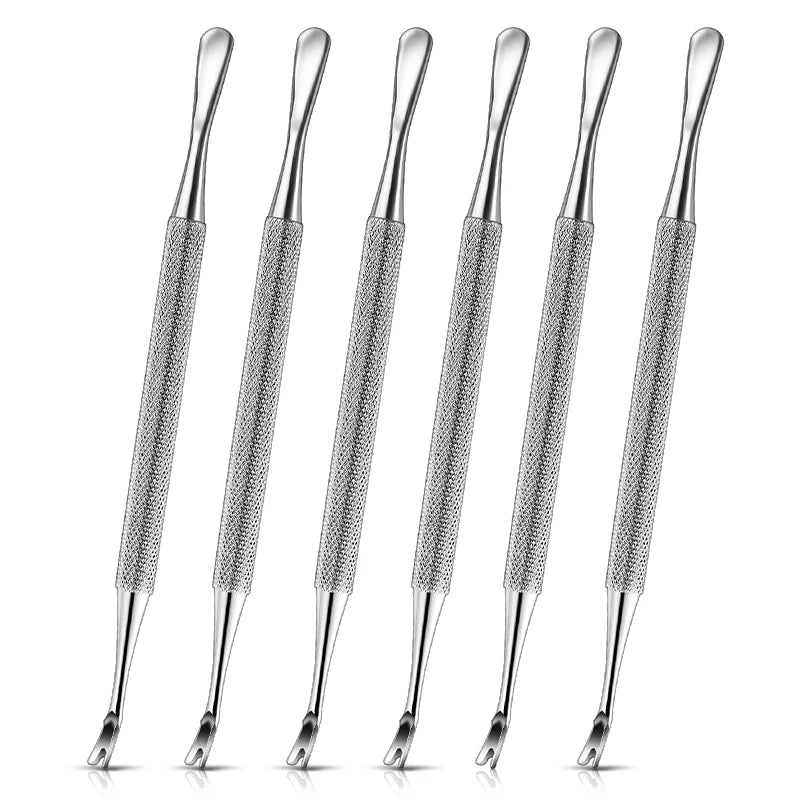 Dual End Stainless Steel Cuticle Pusher - Small Spoon & Fork Head