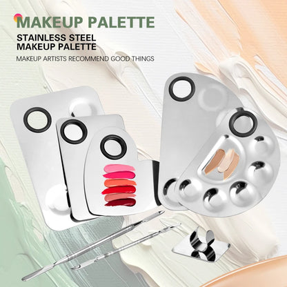 Customized Stainless Steel Makeup Mixing Palette & Spatula Kit - Artist Palette