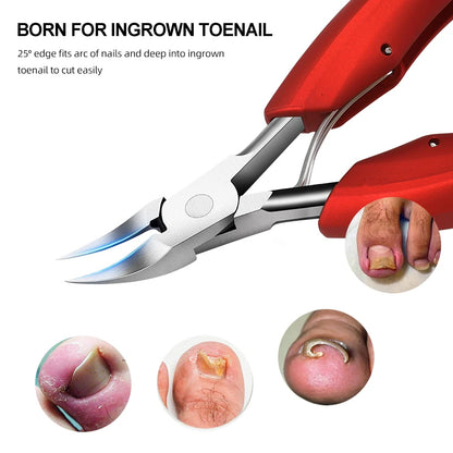 Stainless Steel Toenail Nippers Pointed Straight with ABS Handle