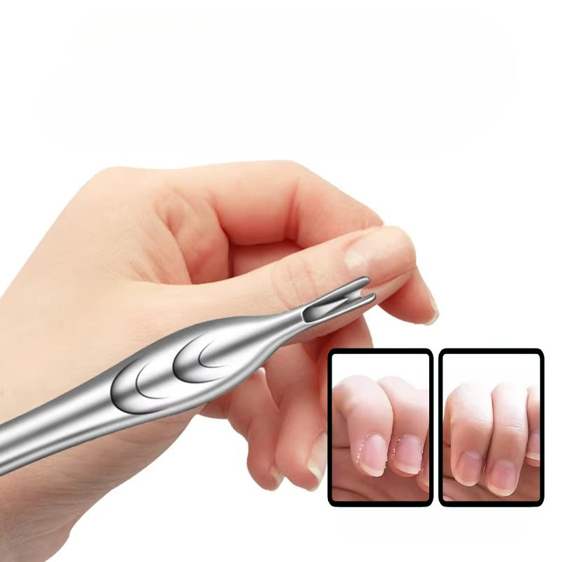 Dual End Stainless Steel Cuticle Pusher - Spade & Fork Head