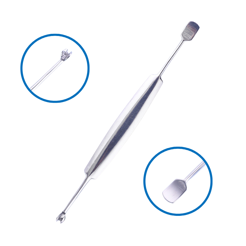 Premium Dual End Stainless Steel Cuticle Pusher - Fork & Scraper Head