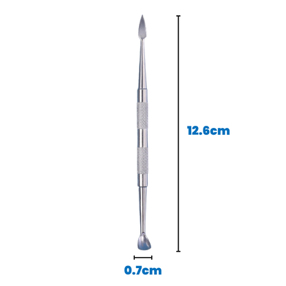 Dual End Stainless Steel Cuticle Pusher - Horseshoe (U-shaped) & Pointed Head