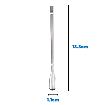 Premium Dual End Stainless Steel Cuticle Pusher - Spoon & Straight Flat Head